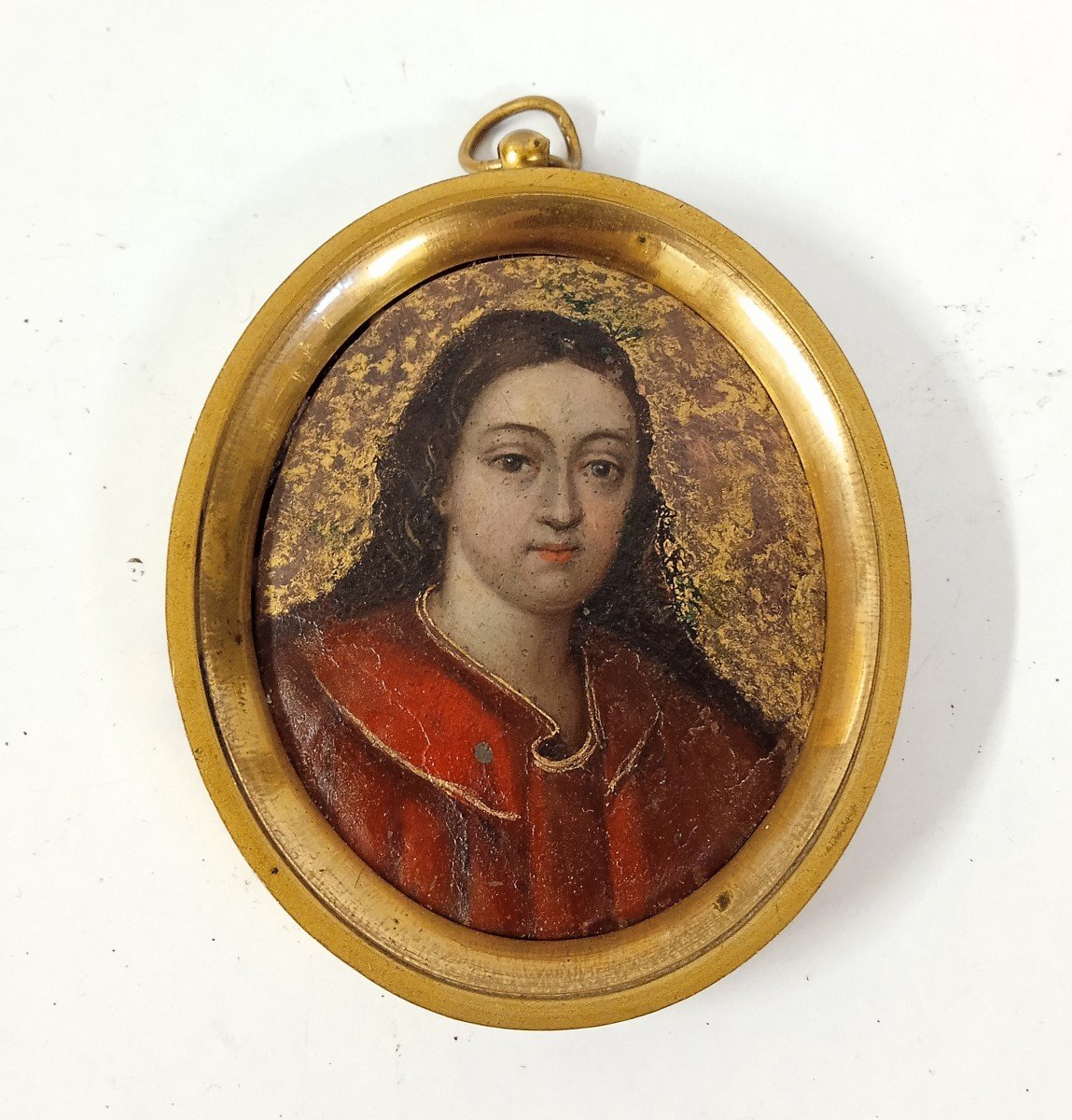 Miniature Portrait De Femme Sur Cuivre époque XVII-photo-3