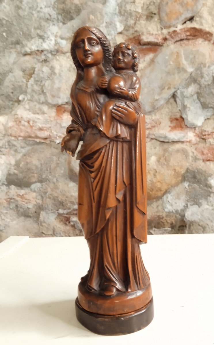 Vierge à L Enfant XVIII En Buis