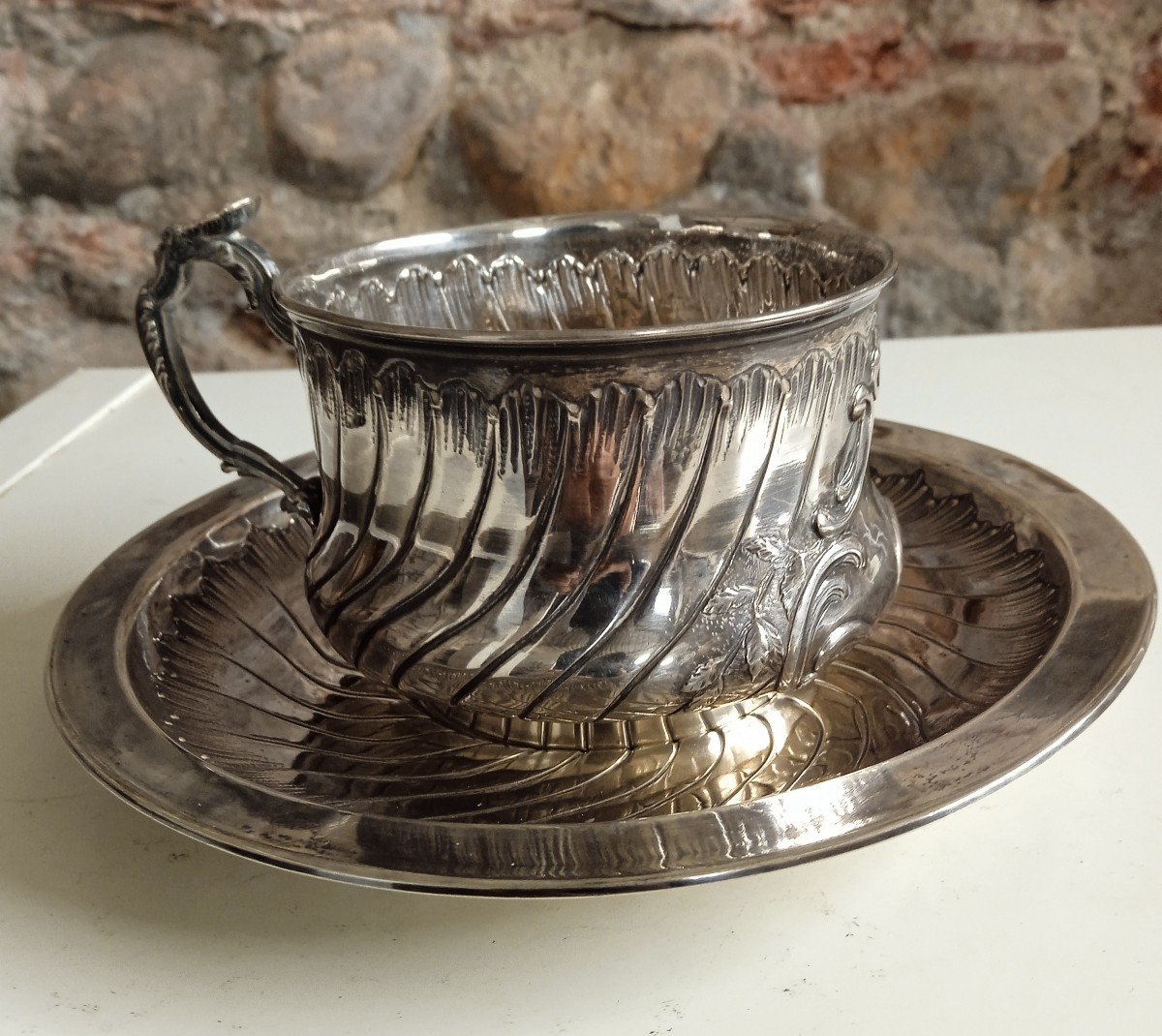 Cup And Saucer Paul Canals Master Goldsmith Sterling Silver Hallmark Minerva