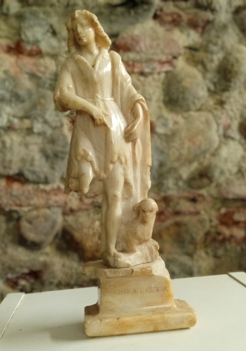  Saint Jean Baptiste Albâtre  XVII XVIII Siècle Italie