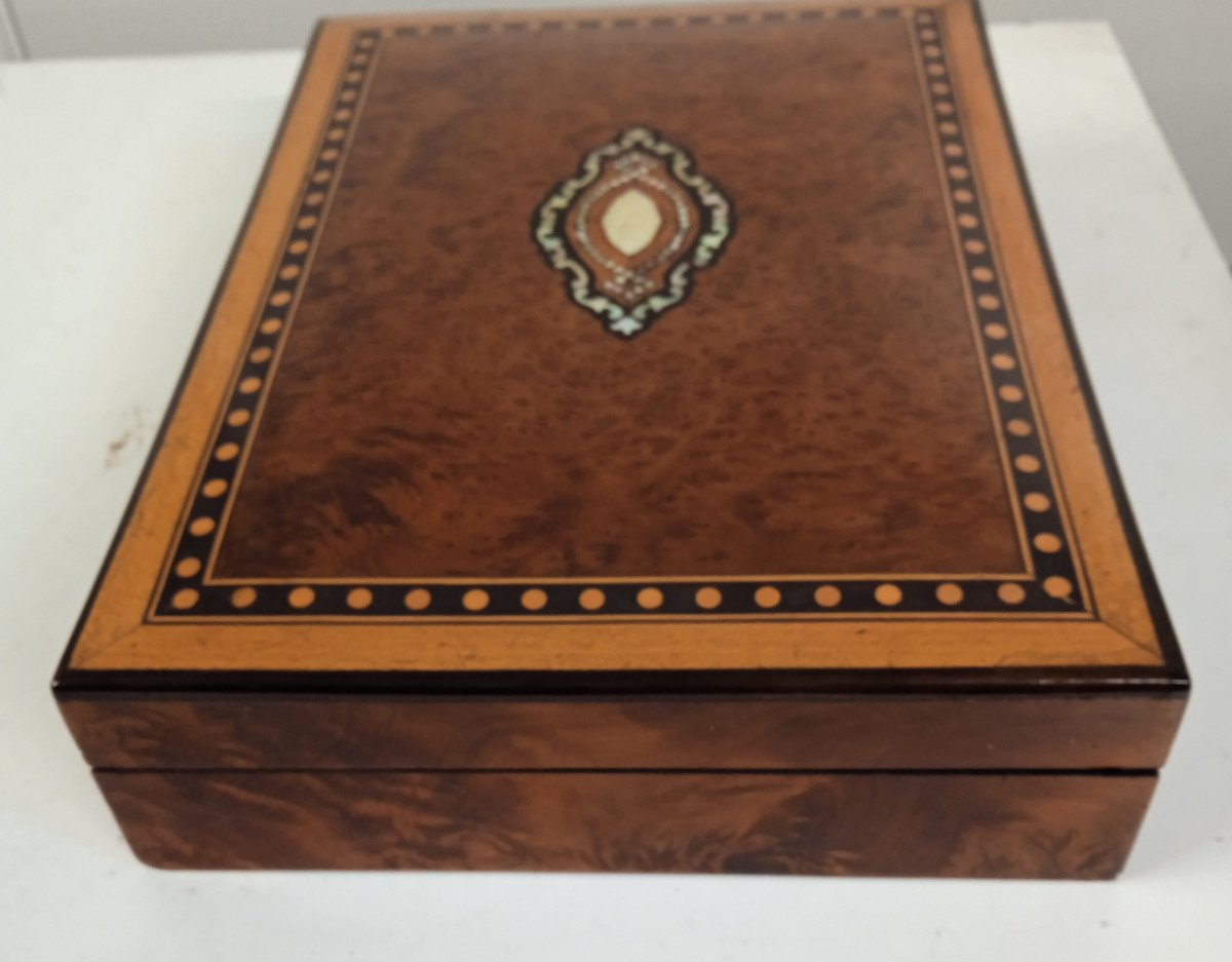 Coffret A Jeux Napoléon III époque XIX Avec Jetons -photo-4