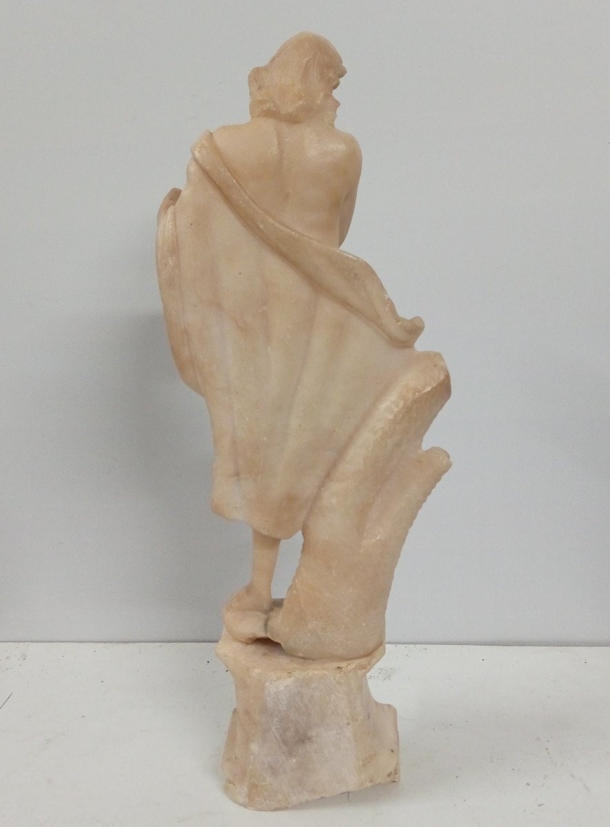 Sculptured Alabaster XVII Period "winter" Italian Work-photo-3