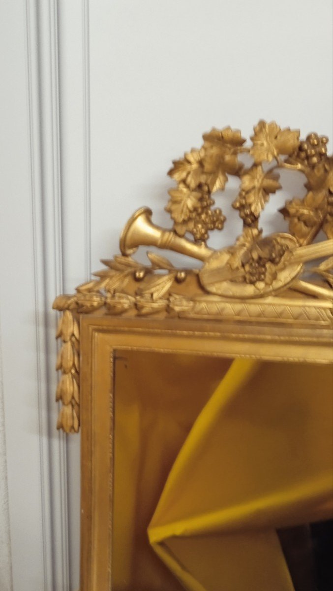 Louis XVI Provence Mirror Gilded Wood Late 18th Century-photo-1