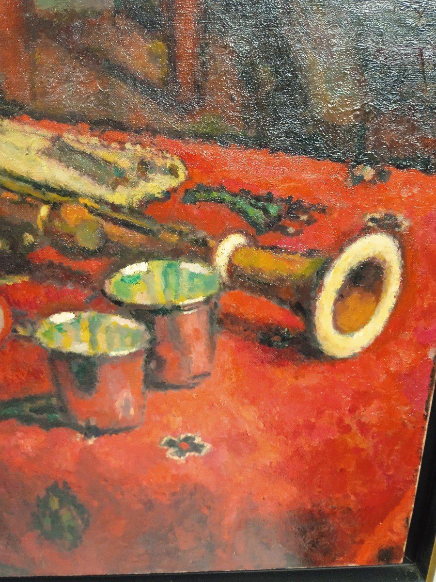 Charles Guérin : Sens 1875 Paris 1939" Nature Morte à La Clarinette "-photo-5