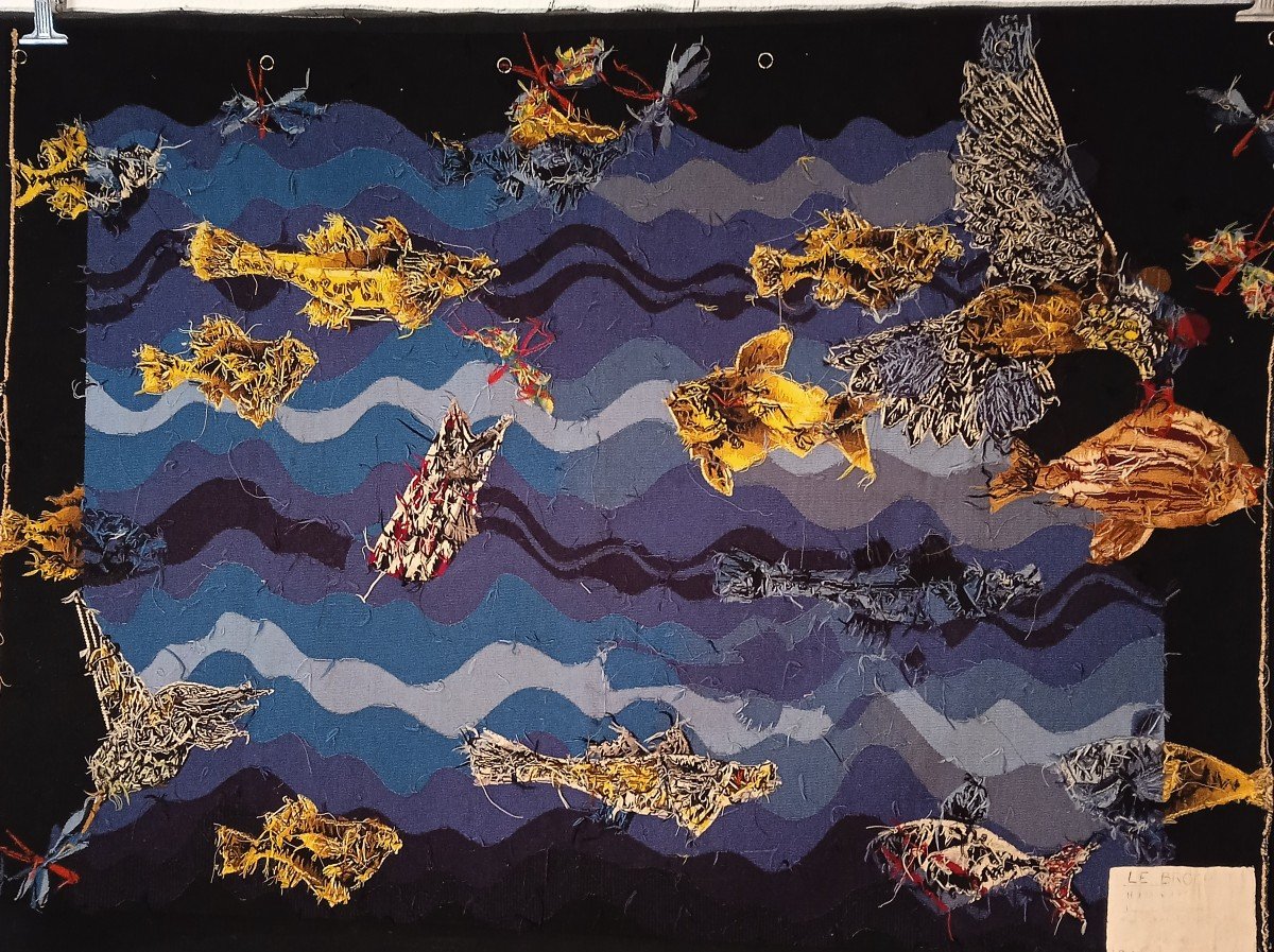 Jean Lurçat  Tapisserie  " Le Brochet  "-photo-2