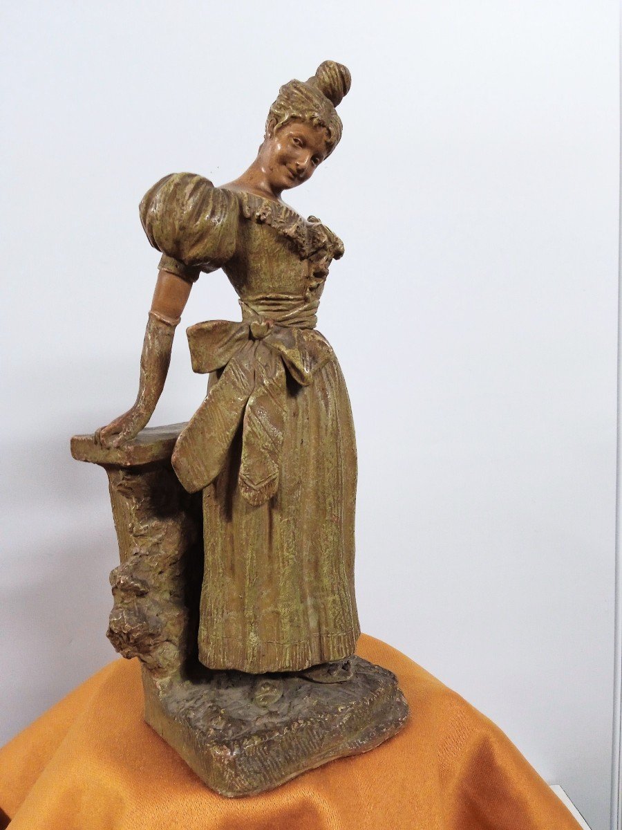 Statuette Goldsheider Friedrich  ( 1845  1897 ) Jeune Femme