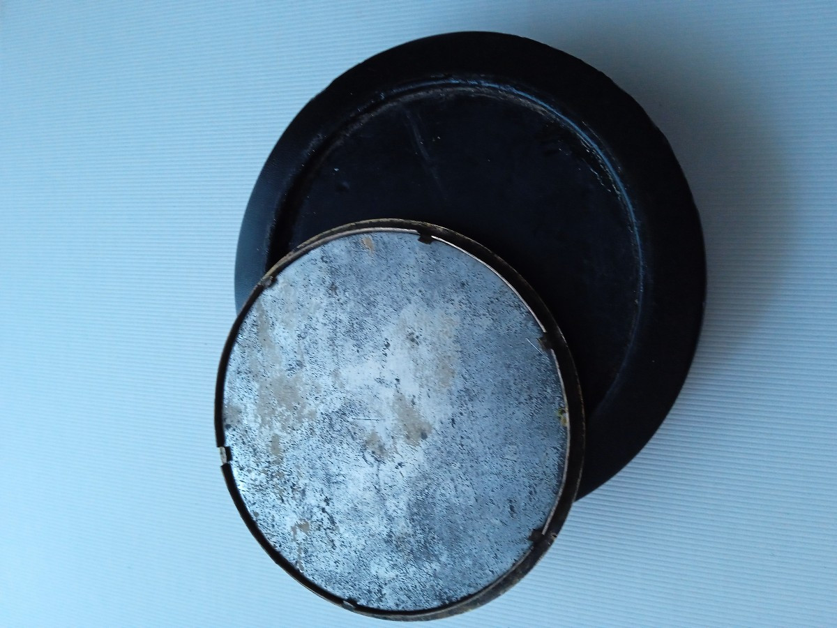 Round Box Decorated With A Painting On Zinc: Saint Paul 19th Century-photo-3