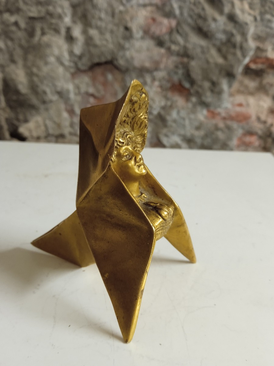 cocotte en bronze doré  presse papier -photo-1