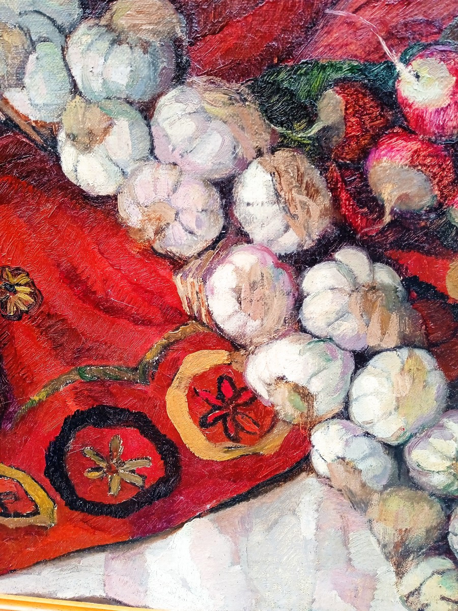 SOUDAN maurice ( 1878  1948 ) nature morte a la cruche et tresse d ails-photo-3