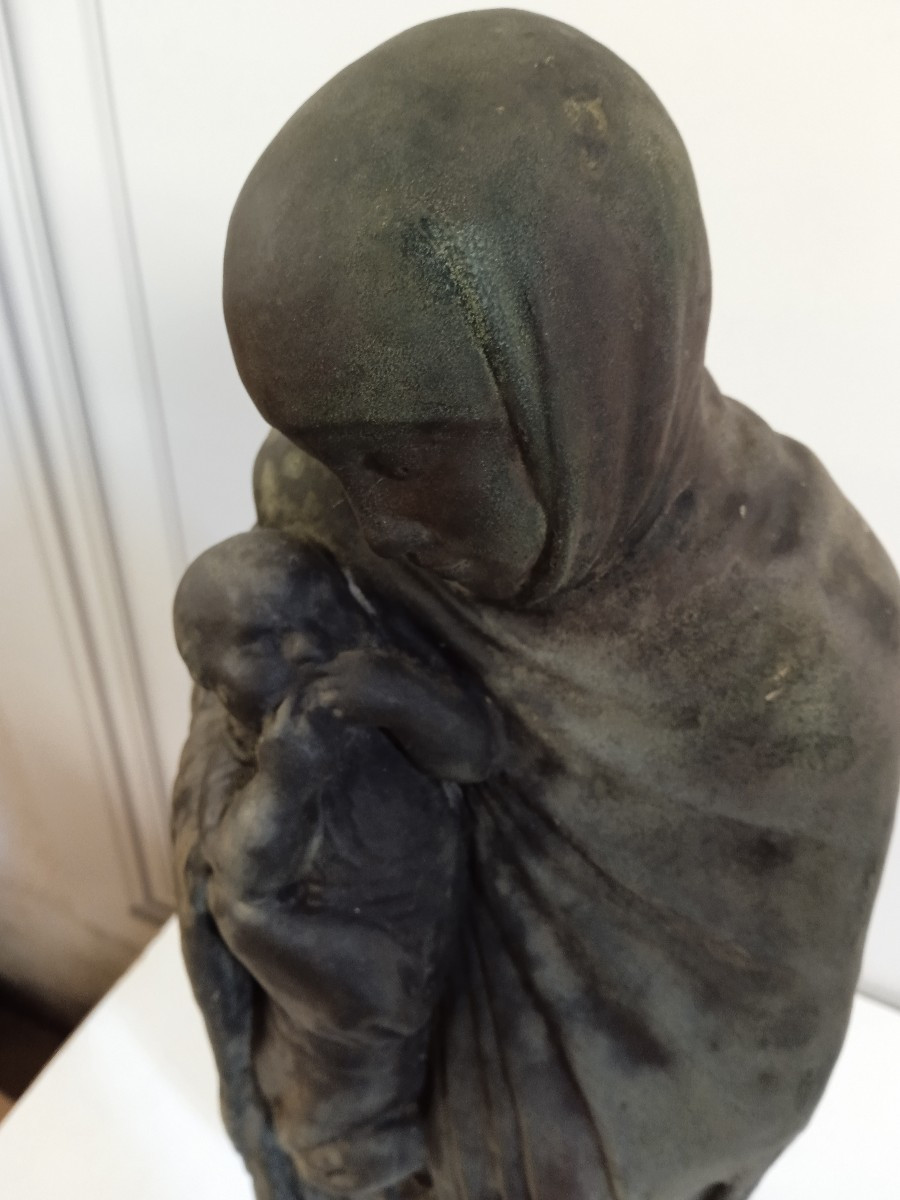 Gustave VIOLET  1873 1952 /; " maternitat divina " terre cuite circa 1905-photo-3