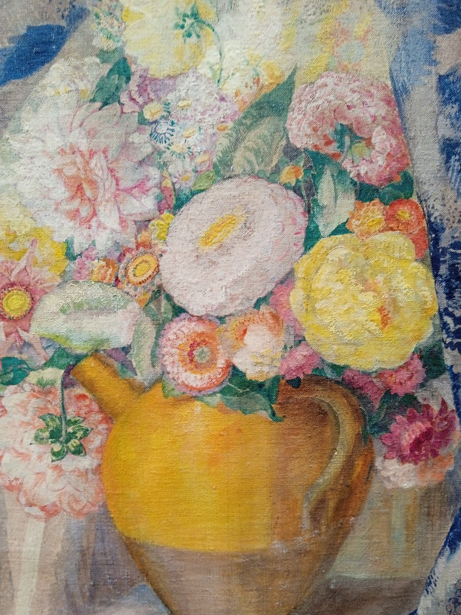 Maurice Soudan  ( 1878  1948 ) : " bouquet de fleurs à la cruche "-photo-5