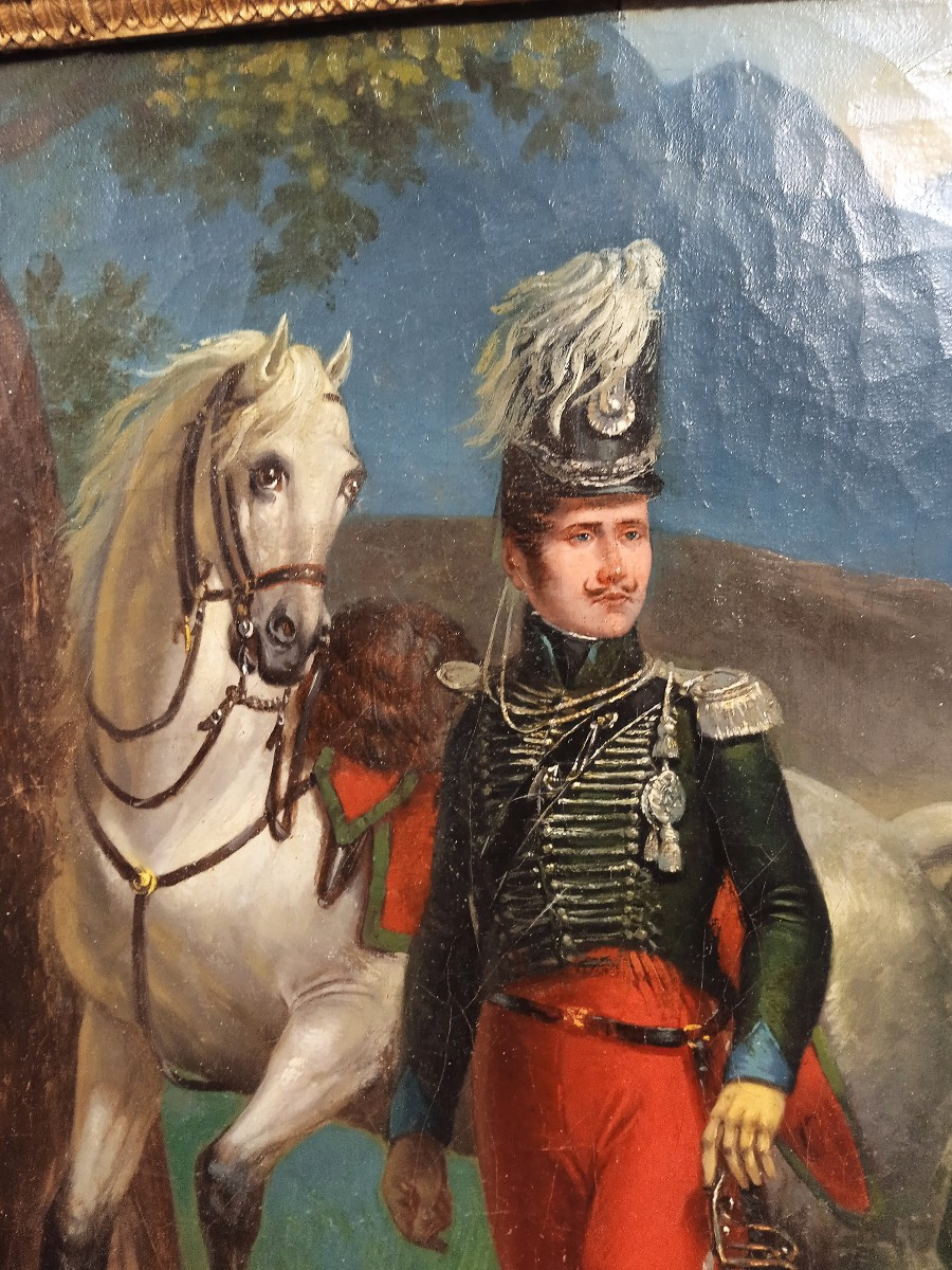 Hunter On Horseback, Early 19th Century, Oil On Its Original Canvas (restorations)-photo-2