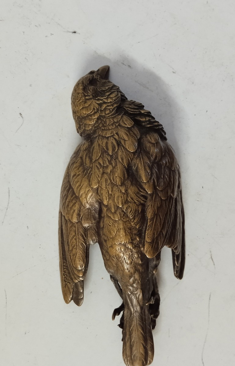 H Risch Bronze  Paperweight Bird