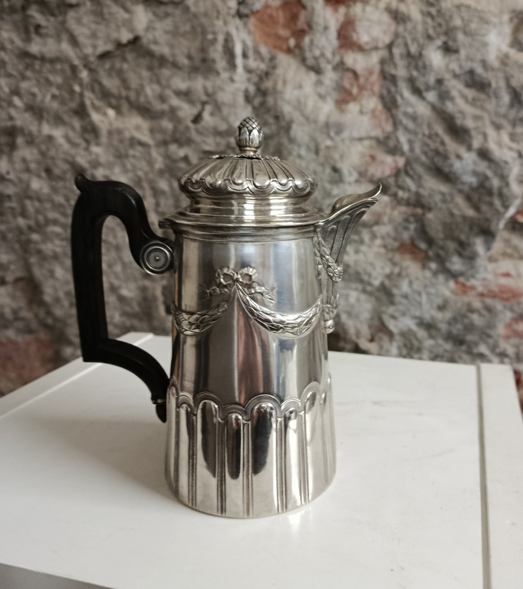 petite chocolatière argent massif orfèvre Victor Boivin-photo-5