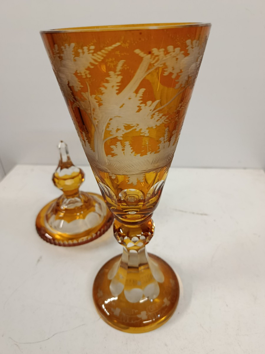 grand drageoir en cristal de bohême début XX-photo-4