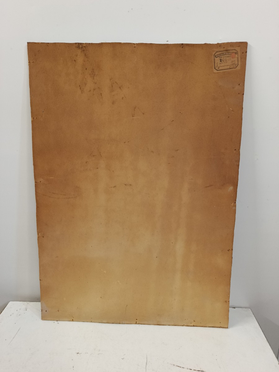 Oil On Cardboard "seascape Of The South"-photo-2