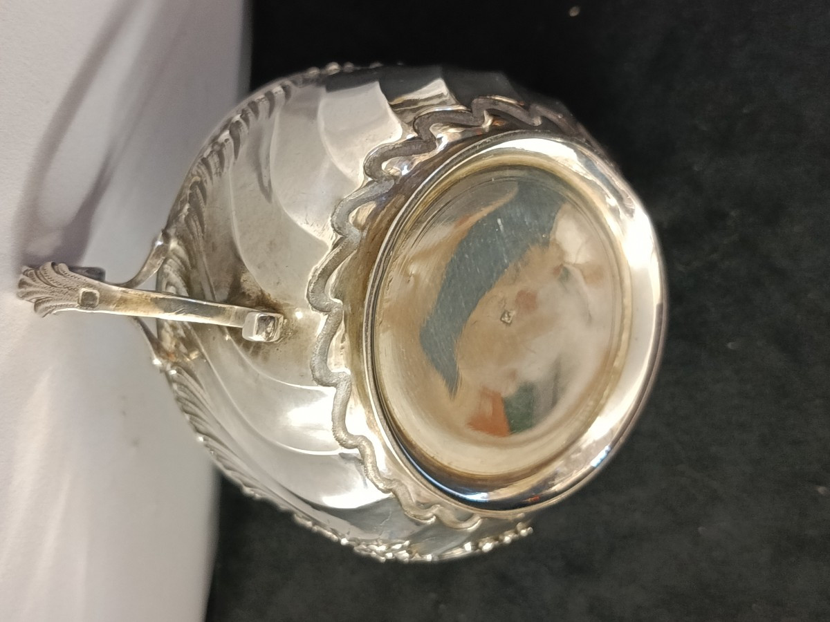 Silver Cup And Saucer, Minerva Hallmark, 19th Century-photo-4