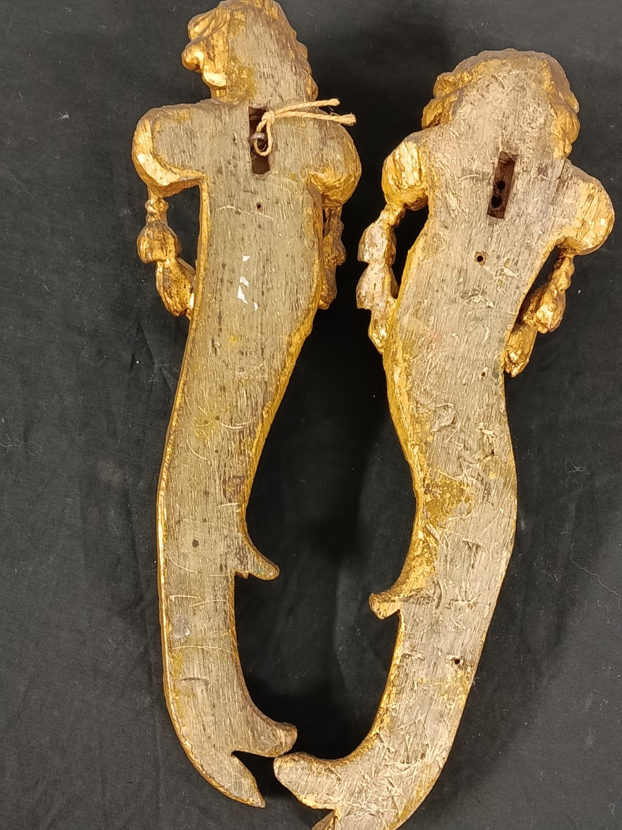 paire de cariatides en bois doré époque XIX-photo-4