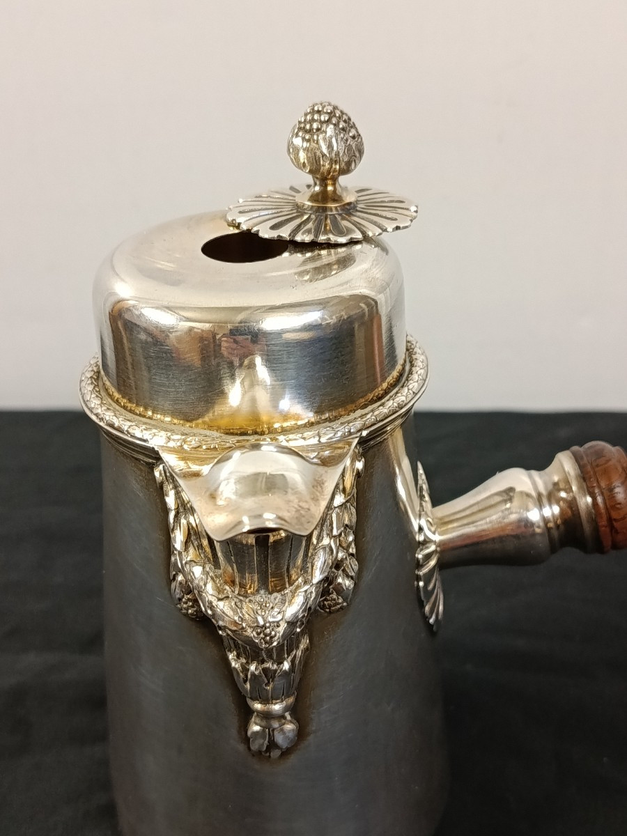 Small Solid Silver Chocolate Pot: Falkenberg Silversmith-photo-3