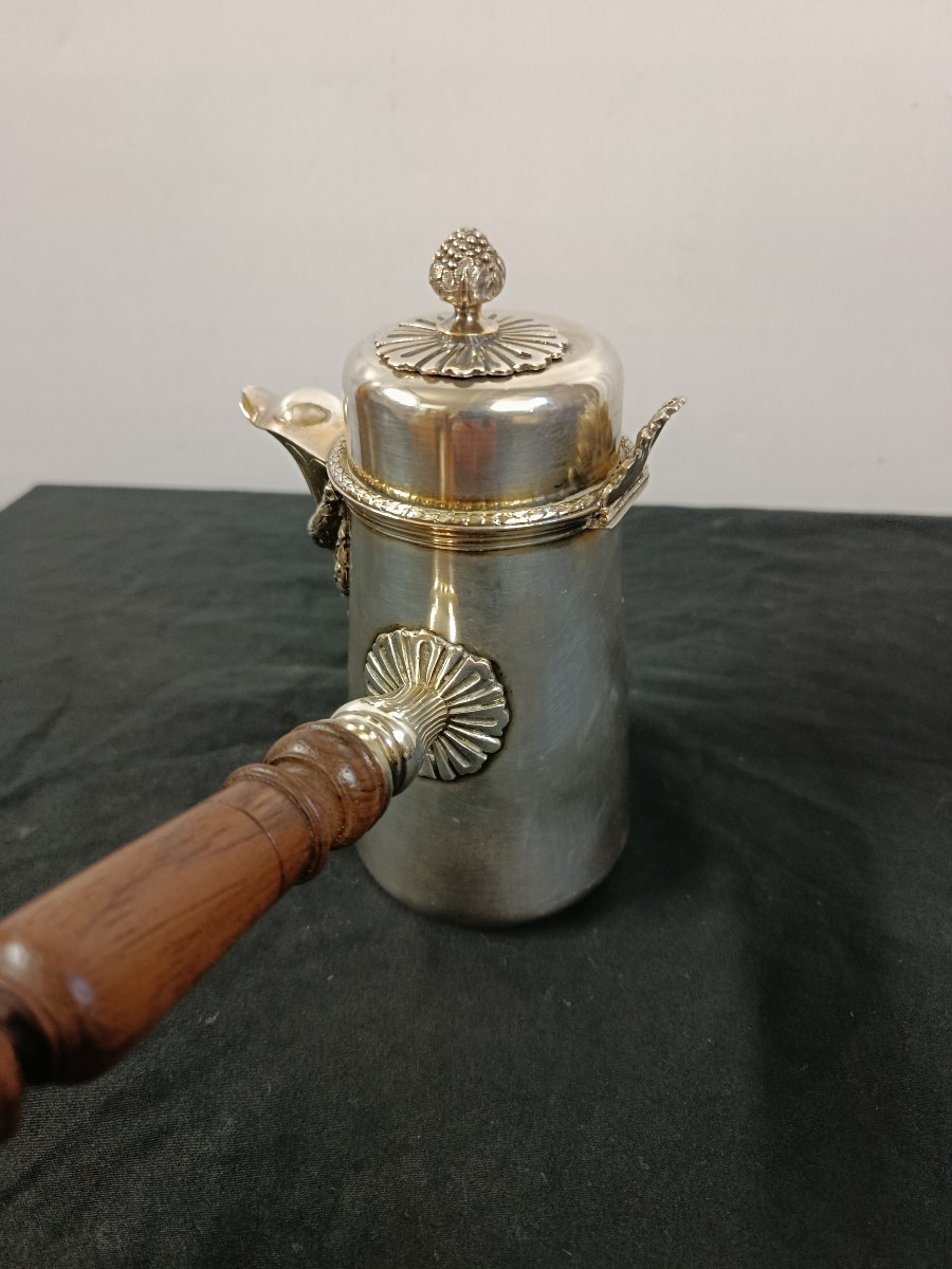 Small Solid Silver Chocolate Pot: Falkenberg Silversmith-photo-4