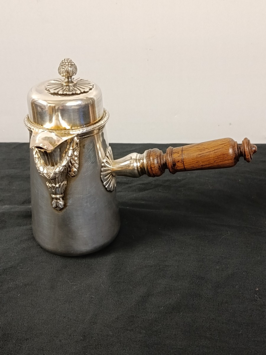 Small Solid Silver Chocolate Pot: Falkenberg Silversmith