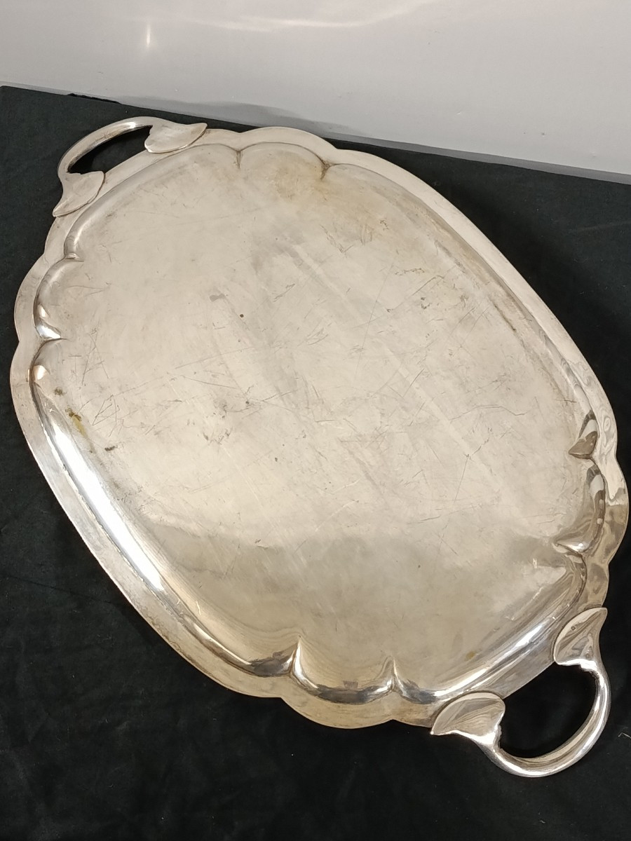 plateau de service de style métal argenté-photo-4