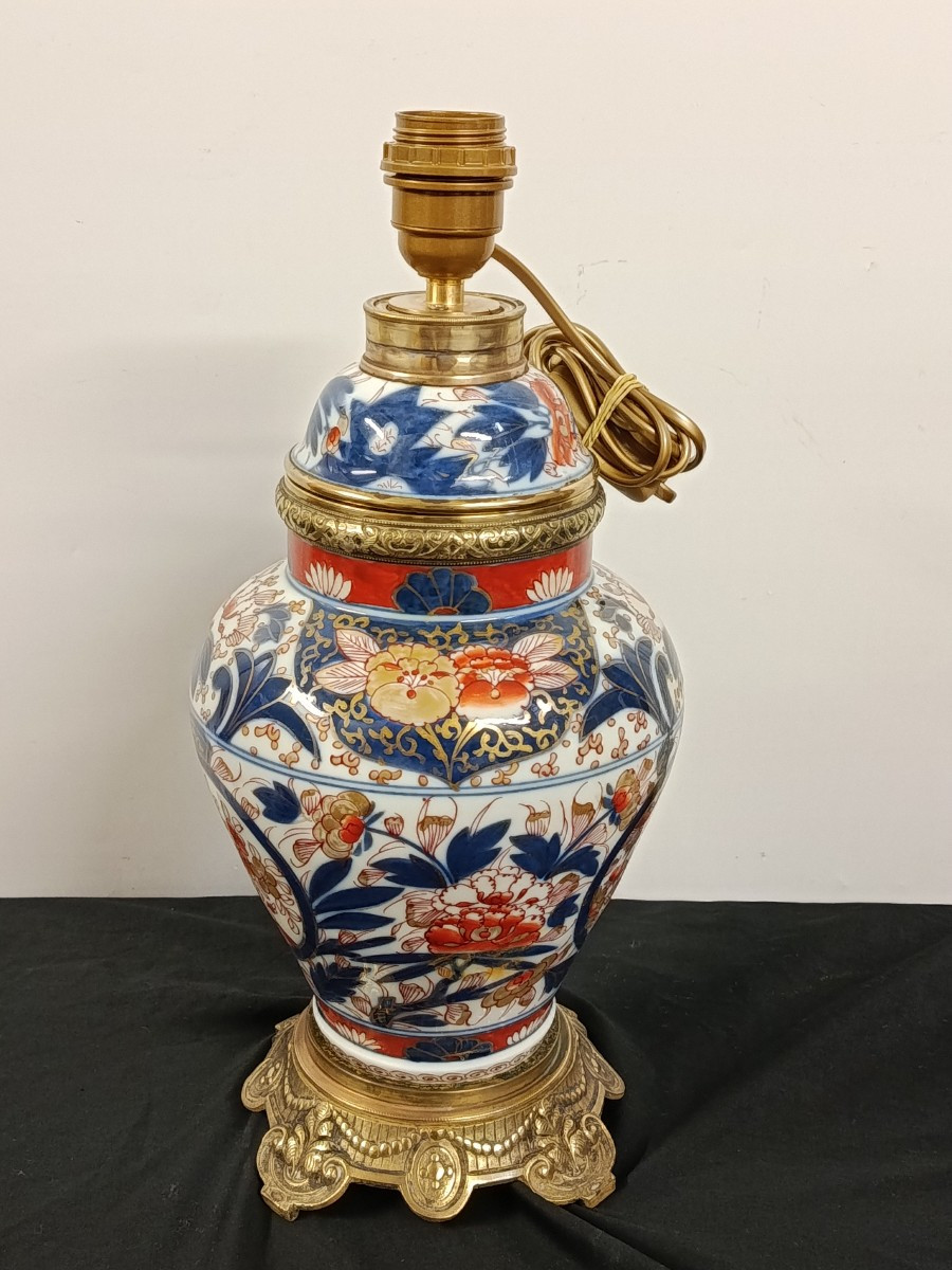 Porcelain Lamp (bayeux) Imari Decoration, 19th Century