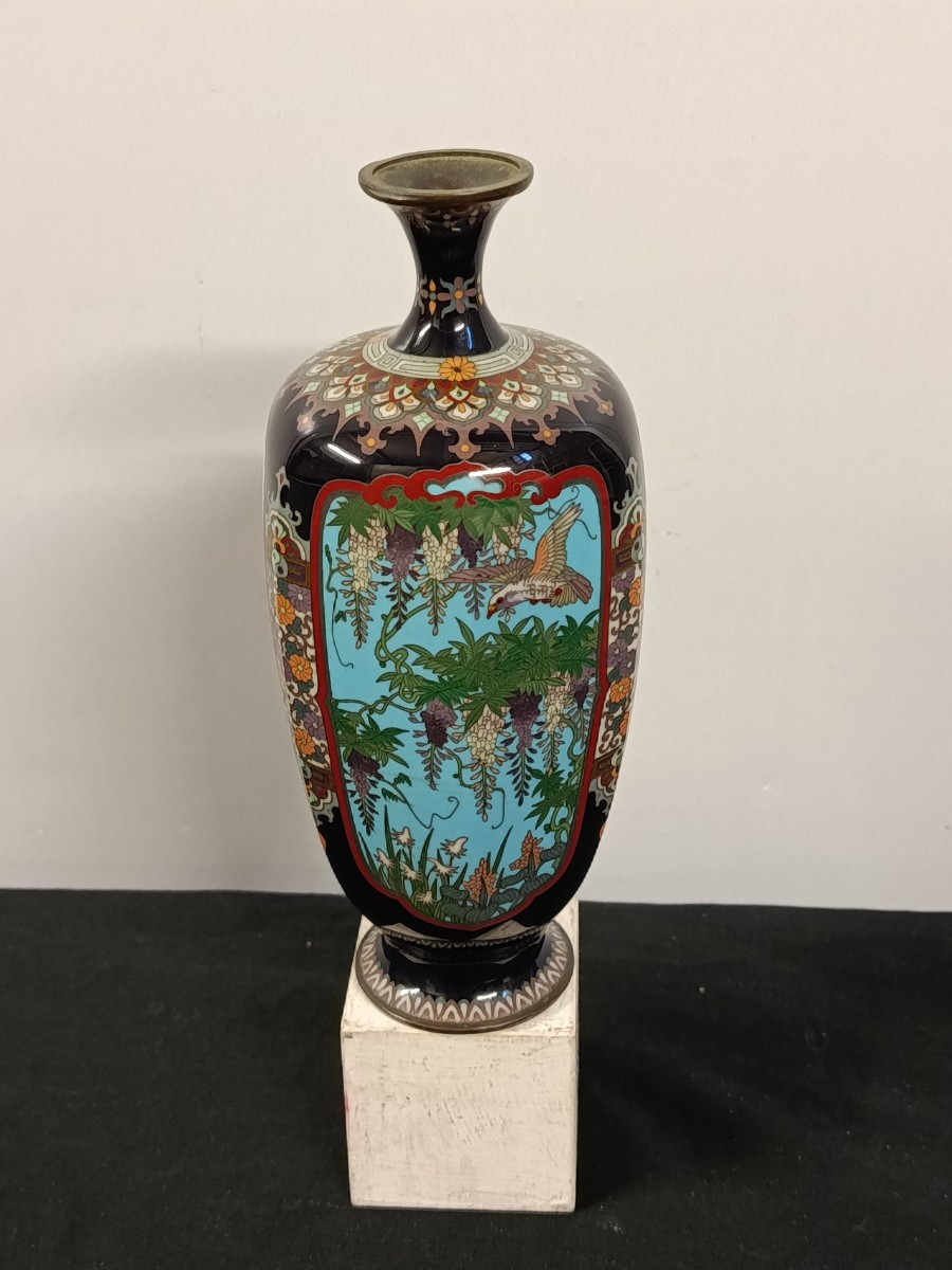 petit vase cloisonné japon ère meiji fin XIX début XX