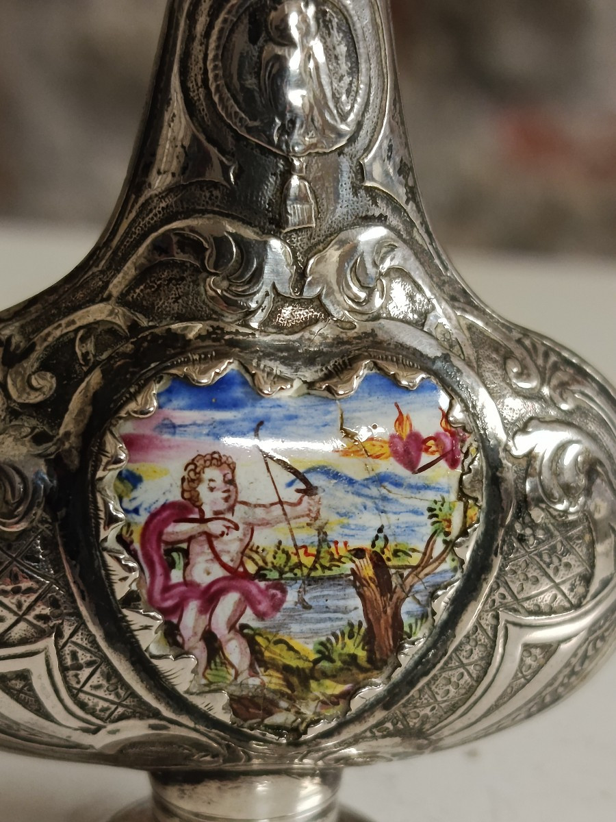 Silver And Enamel Perfume Bottle, Augsburg, Circa 1700-photo-4