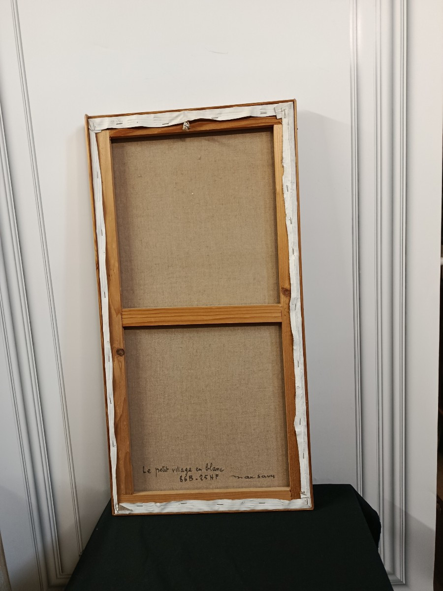 Max Savy (1918-2010) Oil On Canvas: "the Little Village In White"-photo-4