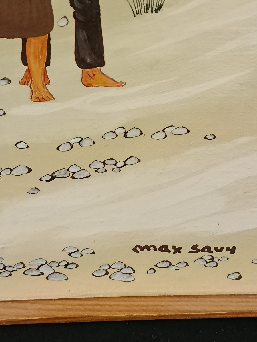 Max Savy (1918-2010) Oil On Canvas: "the Little Village In White"-photo-1