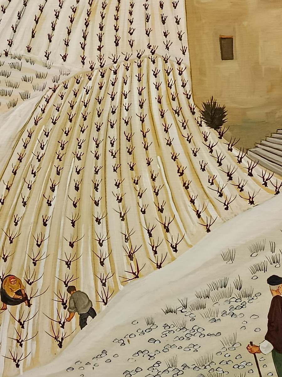 Max Savy (1918-2010) Oil On Canvas: "the Little Village In White"-photo-2