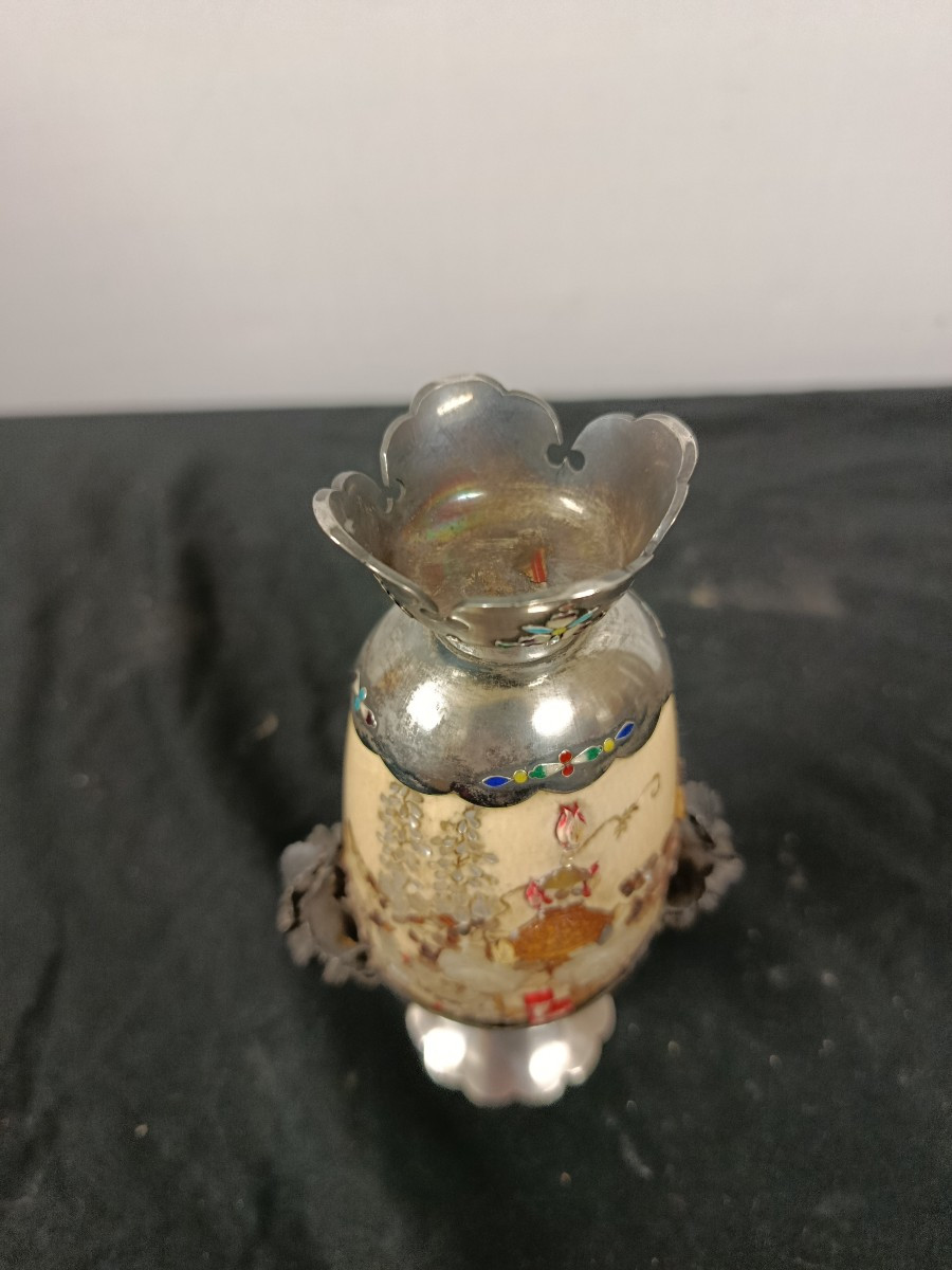 vase en argent et ivoire shibayama japon fin XIX ère meiji-photo-6