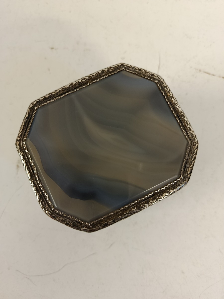 coffret  plaques agathes monture argent-photo-4