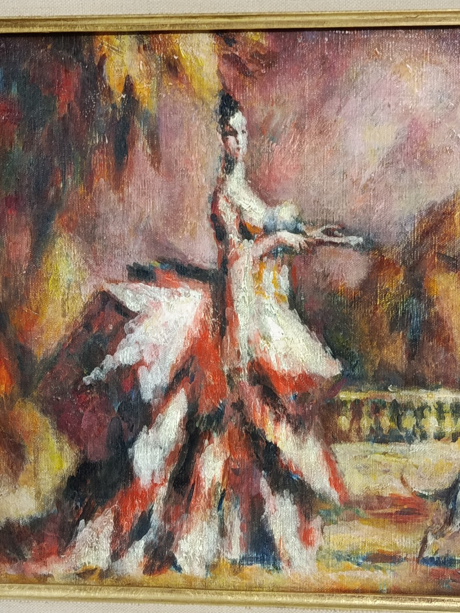 Charles Guérin ('1875  1939 ) Oil On Canvas Youg Woman In The Park-photo-1