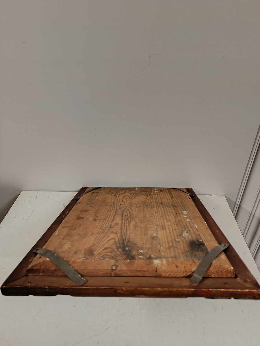 huile sur panneau :" scène d intimité " début XX-photo-3