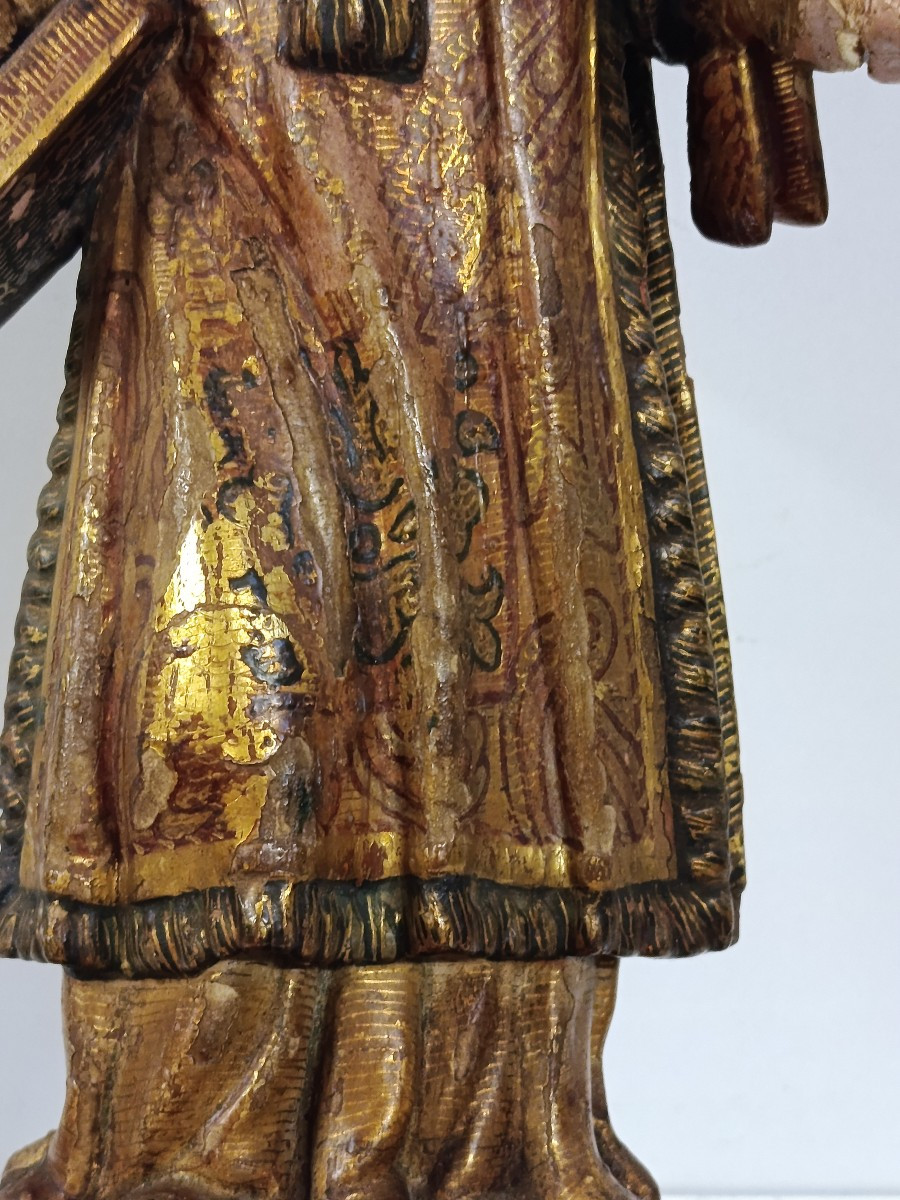 Saint Vincent De Saragosse Patron Saint Of Winegrowers 18th Century Reliquary Statuette-photo-3