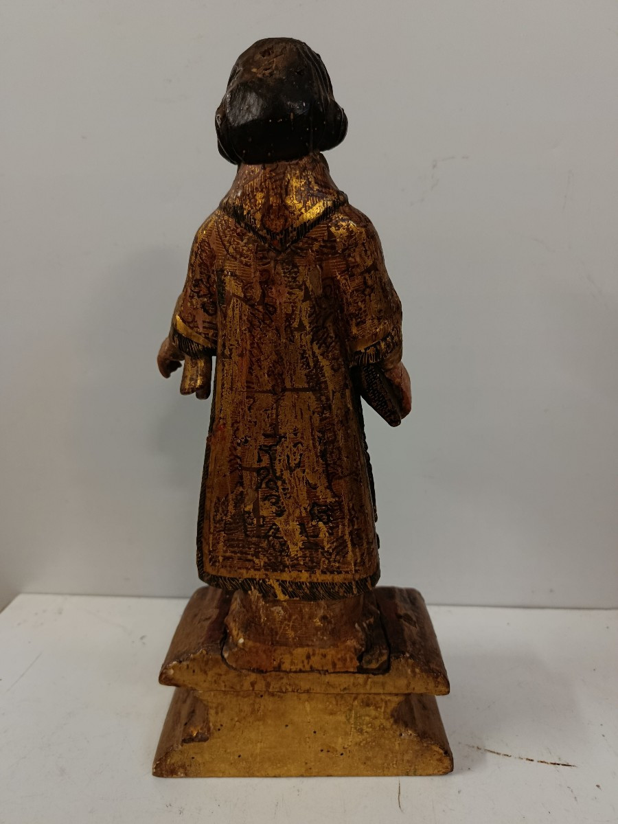 Saint Vincent De Saragosse Patron Saint Of Winegrowers 18th Century Reliquary Statuette-photo-1