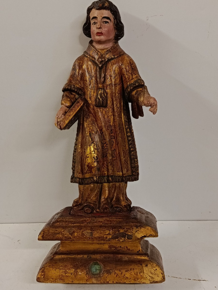 Saint Vincent De Saragosse Patron Saint Of Winegrowers 18th Century Reliquary Statuette