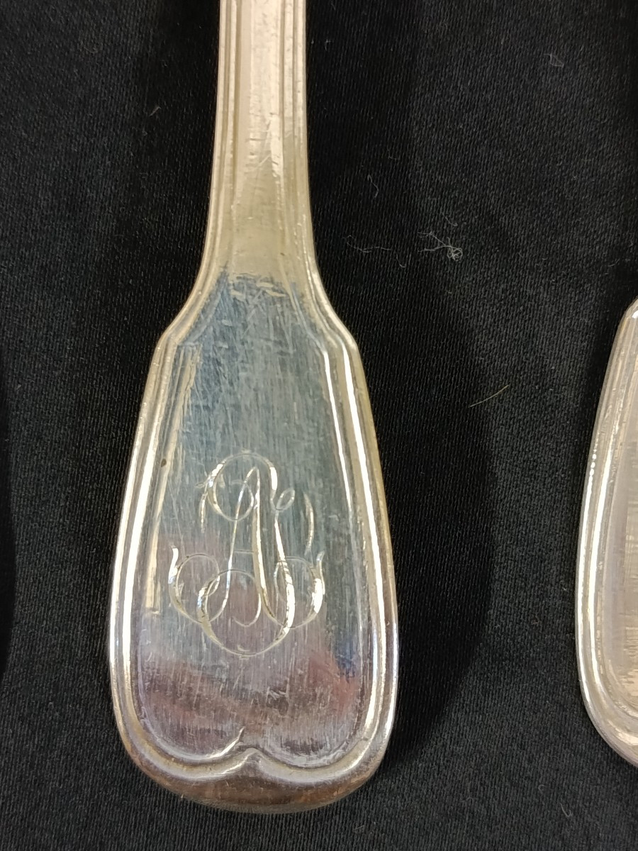 6 Piece Cutlery Set End Of XIX  Centuty Solid Silver Minerva Pattern-photo-3