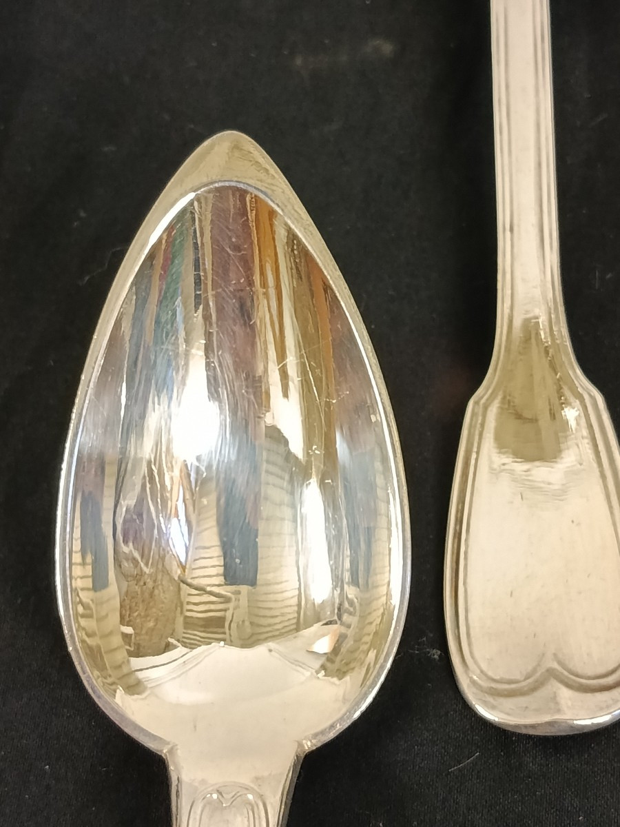 6 Piece Cutlery Set End Of XIX  Centuty Solid Silver Minerva Pattern-photo-3