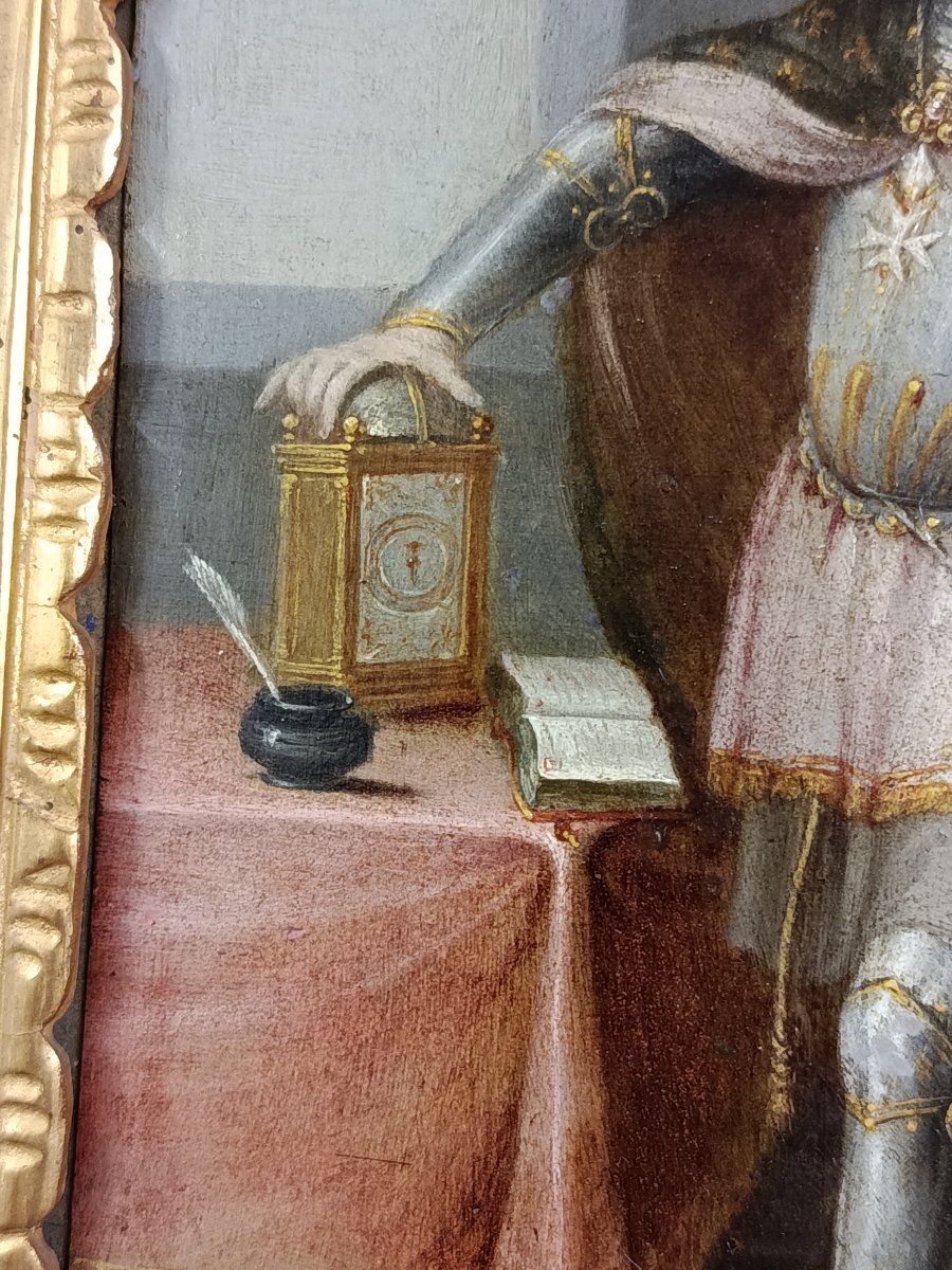 peinture sur cuivre représentant certainement le roi de france LOUIS XIII-photo-1