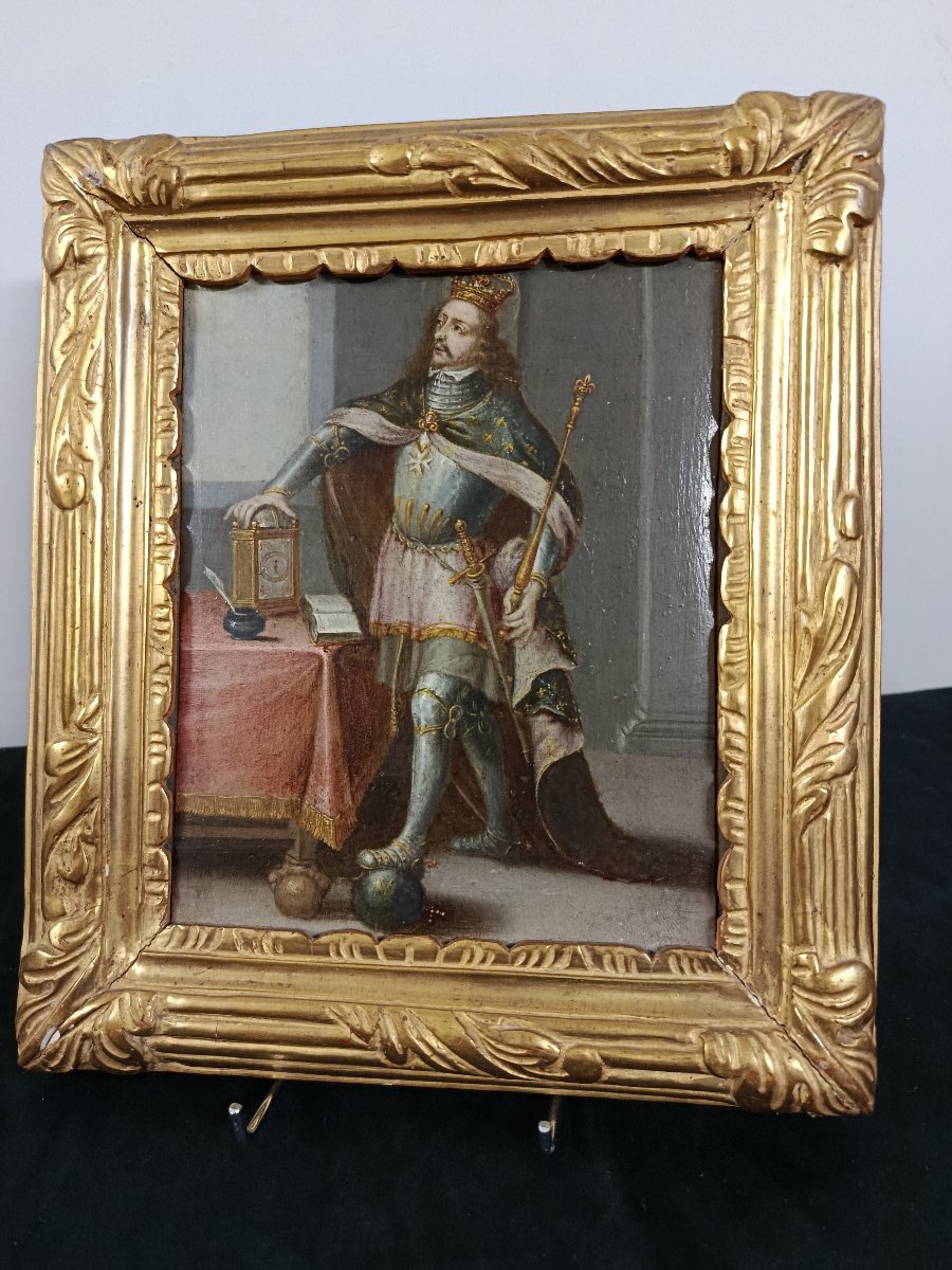 peinture sur cuivre représentant certainement le roi de france LOUIS XIII