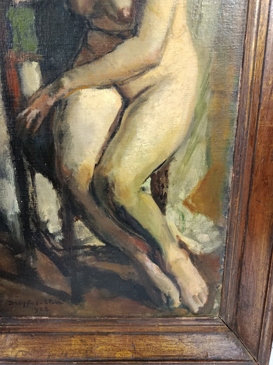 Dreyfus - Stern ( 1890  1972 )seated Nude Oil On Canvas-photo-3