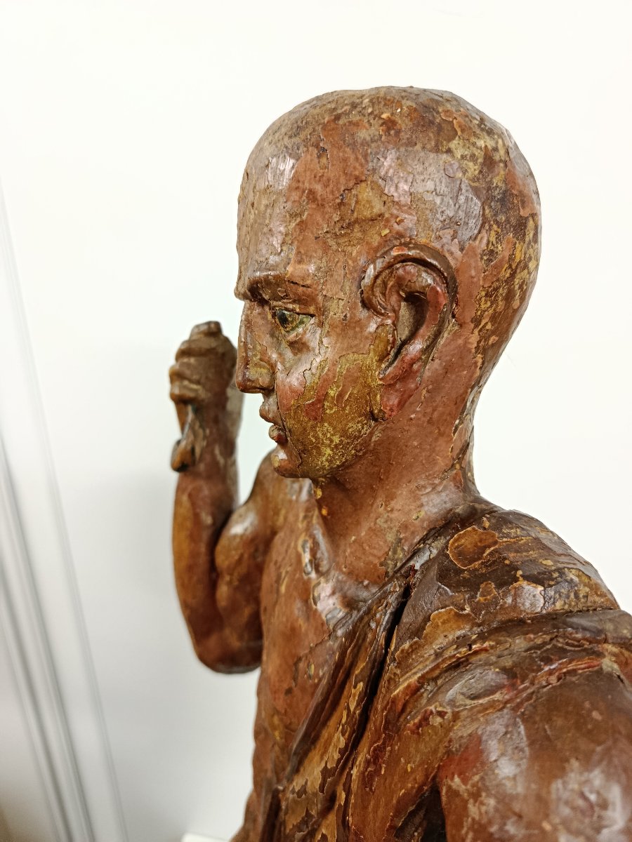 Barthelemy Saint, "écorche," Walnut Wood, Traces Of 18th-century Polychromy-photo-2