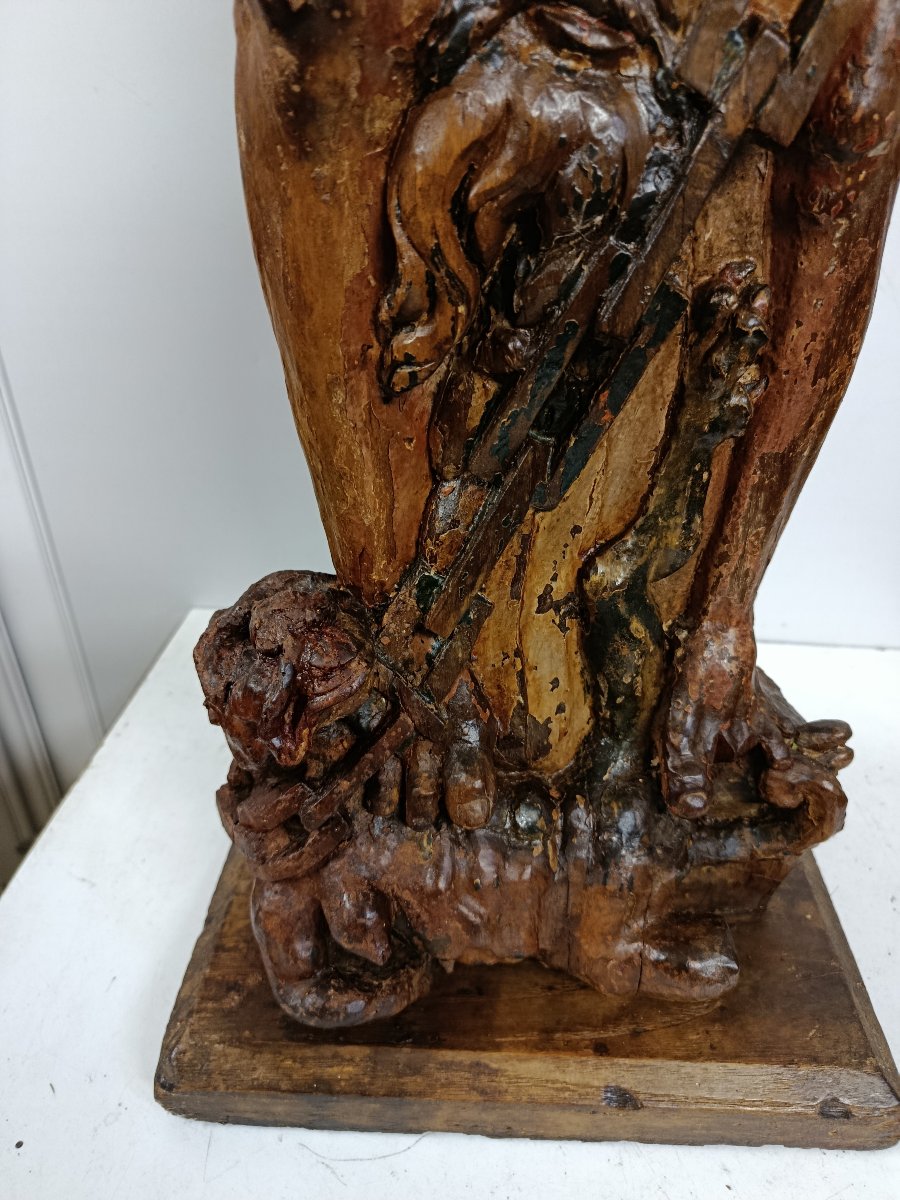 Barthelemy Saint, "écorche," Walnut Wood, Traces Of 18th-century Polychromy-photo-4