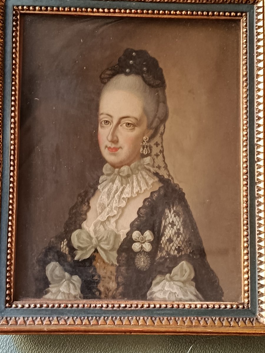 paire de petits portraits " soeurs de Marie Antoinette " école autrichienne fin XVIII -photo-4