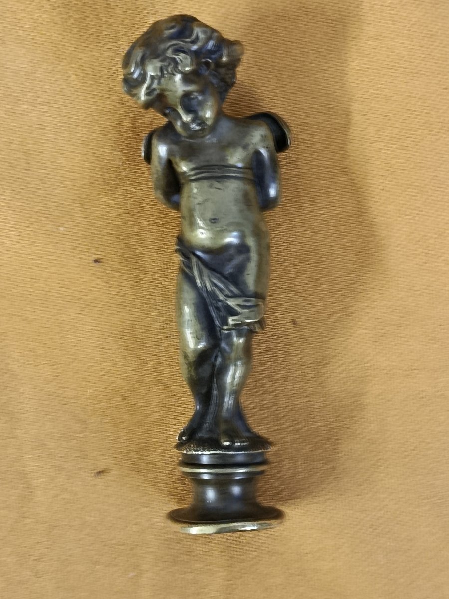 cachet en bronze " angelot " XIX