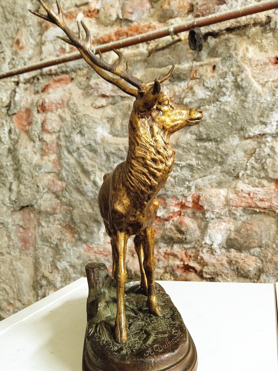 Alfred Dubucand Bronze Animalier Cerf-photo-2