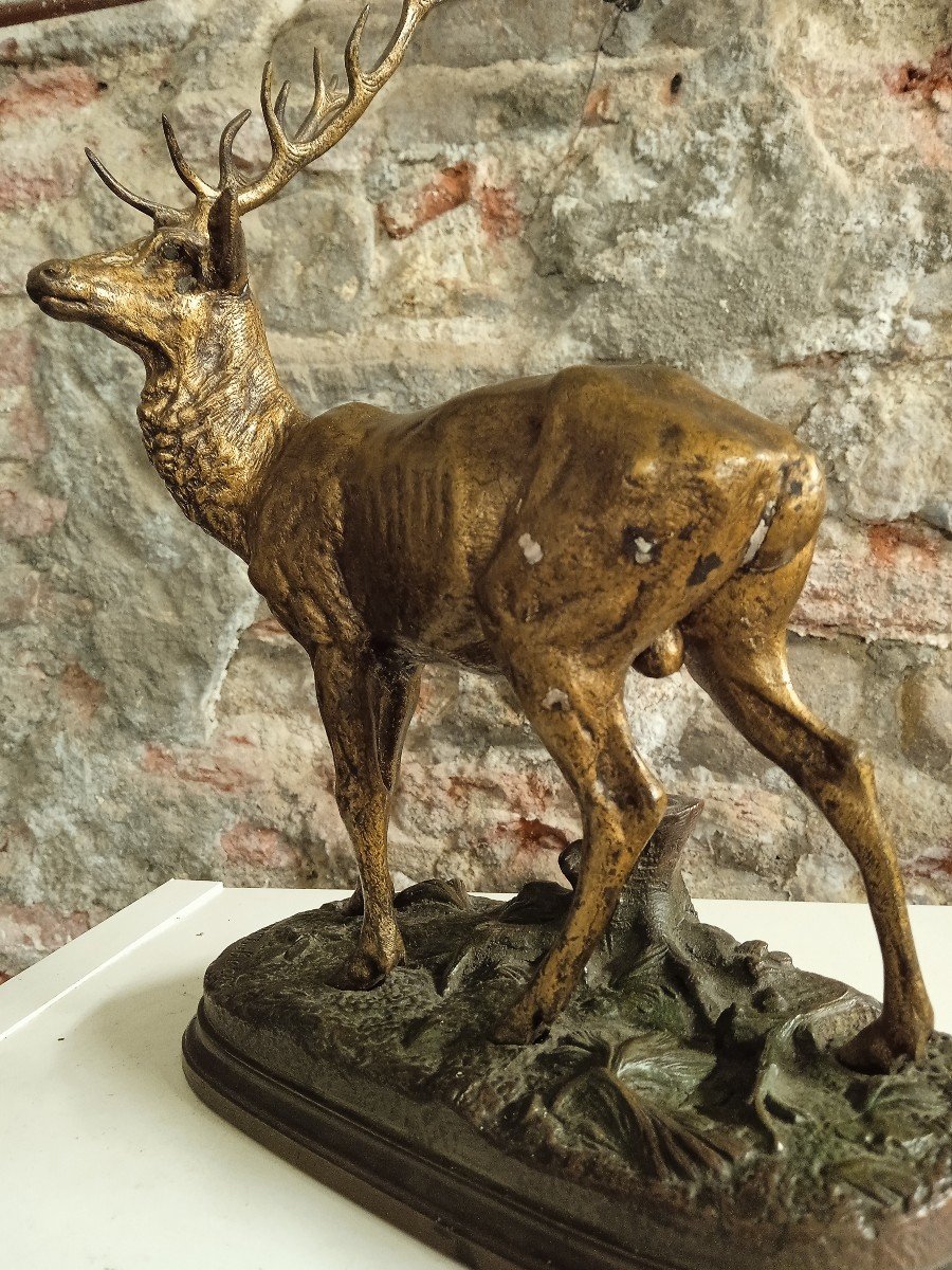 Alfred Dubucand Bronze Animalier Cerf-photo-2